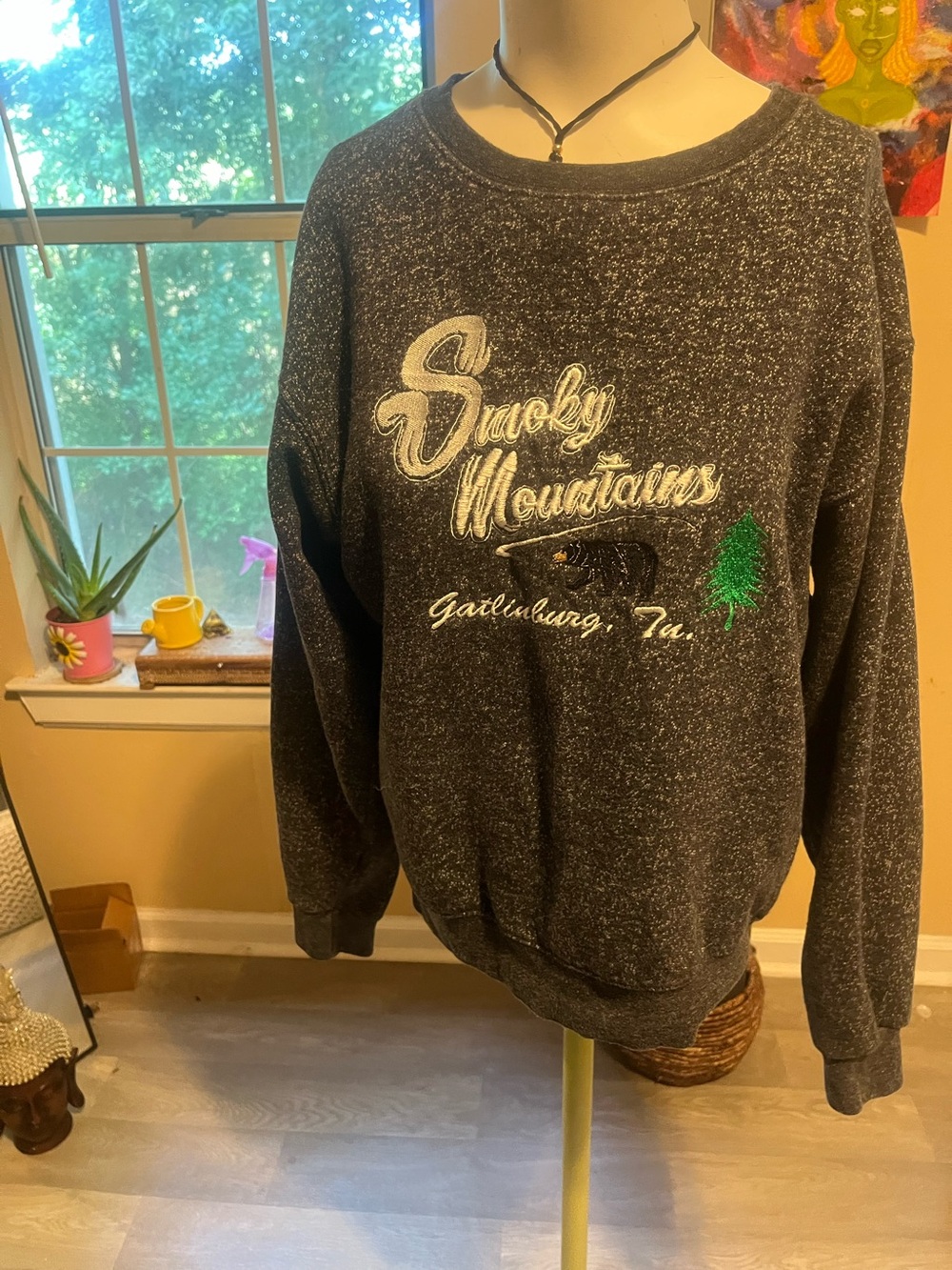 Smoky Mountains Black Heather Crewneck Sweater